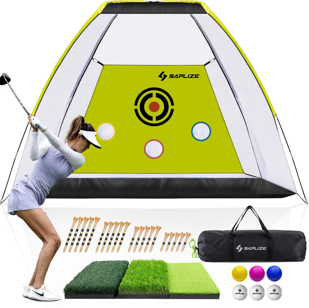 10 x 7 ft Golf Practice Net with Golf Mat, Tees and Balls H247201