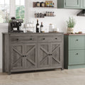 Gray 4-Door 2-Drawer Wood Buffet Cabinet R5211