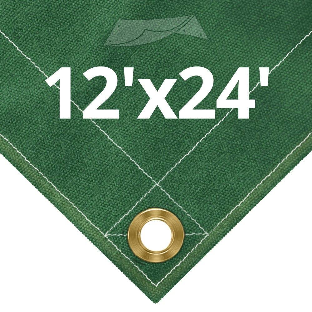 10 oz Green Canvas Tarps 12 x 24 I8072