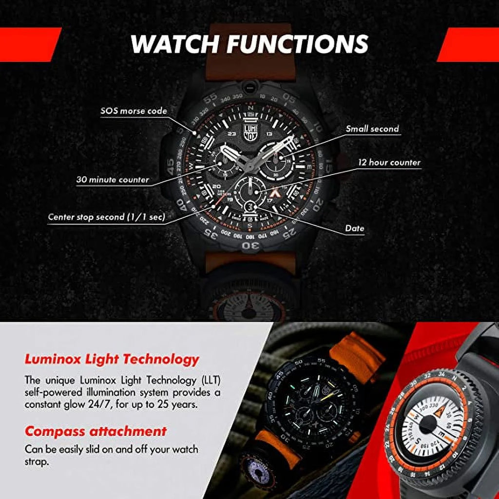 Black Orange Stainless Steel Swiss Made 45mm Watch M5387