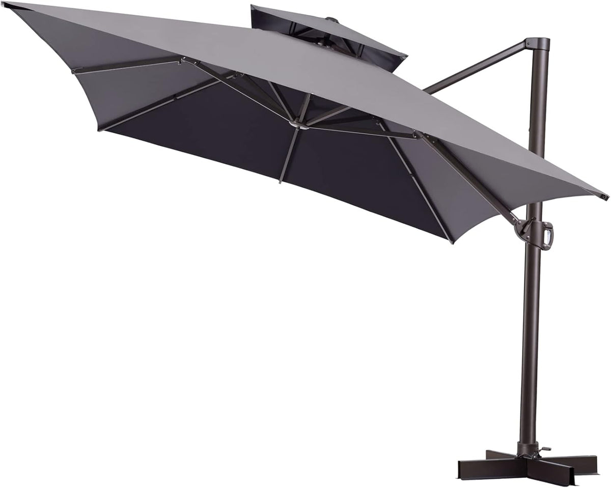 10'x 13' Tan Aluminum Offset Cantilever Umbrella N45560