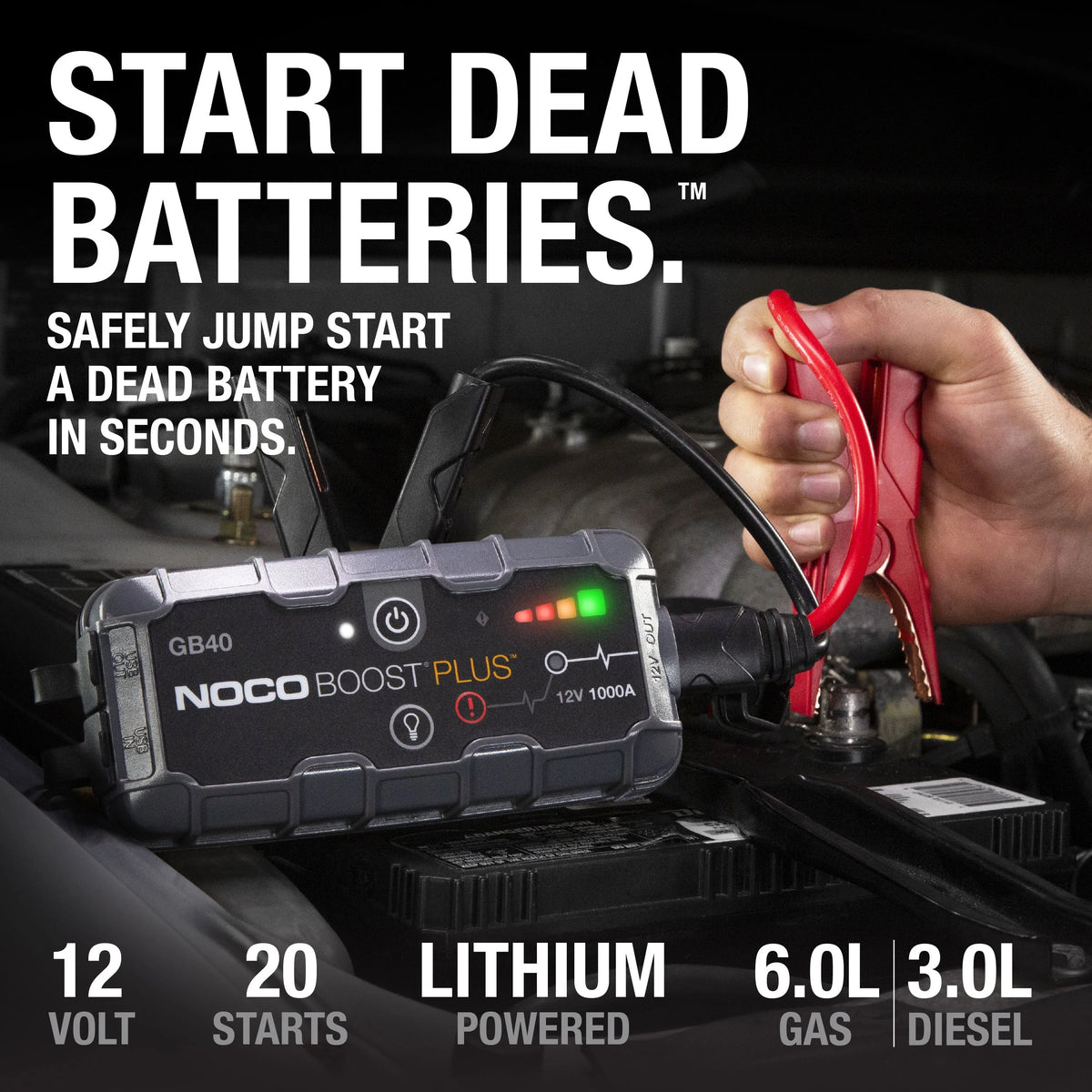 1000A 12V Portable Lithium Jump Starter M961