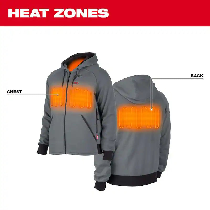12-Volt Cordless Gray Heated Jacket Hoodie Kit I336
