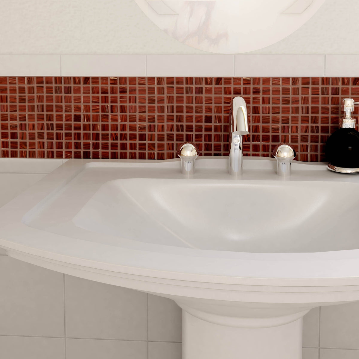 12x12-inch Cuivre Auburn Glass Mosaic Wall Tile, 13.27 sqft. Case Y15796