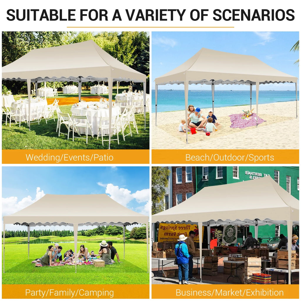 10' x 20' Pop up Canopy Tent with 6 Removable Sidewalls & Carry Bag S750113