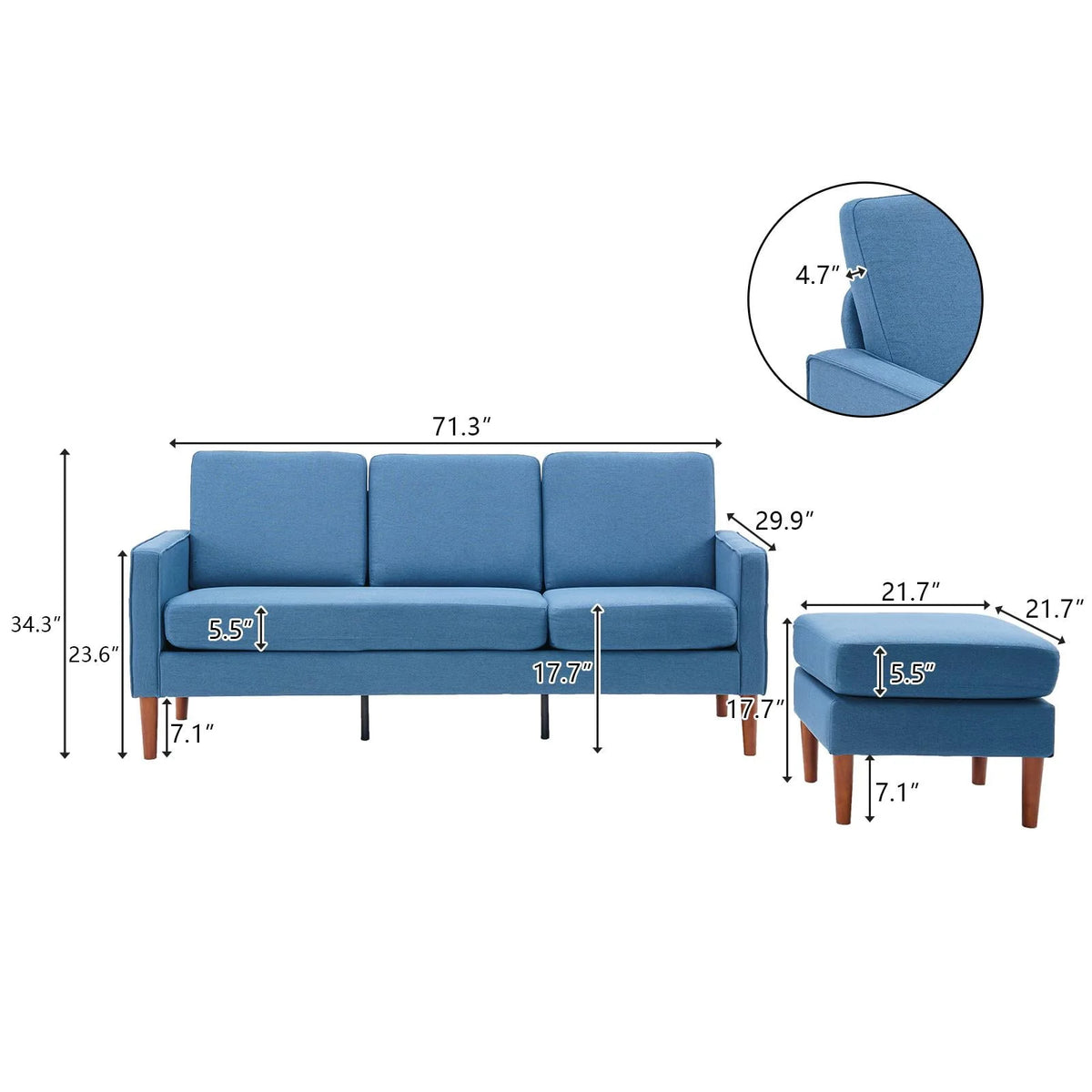 Dark Grey L Shaped Linen Fabric Convertible Sectional Sofa H643285
