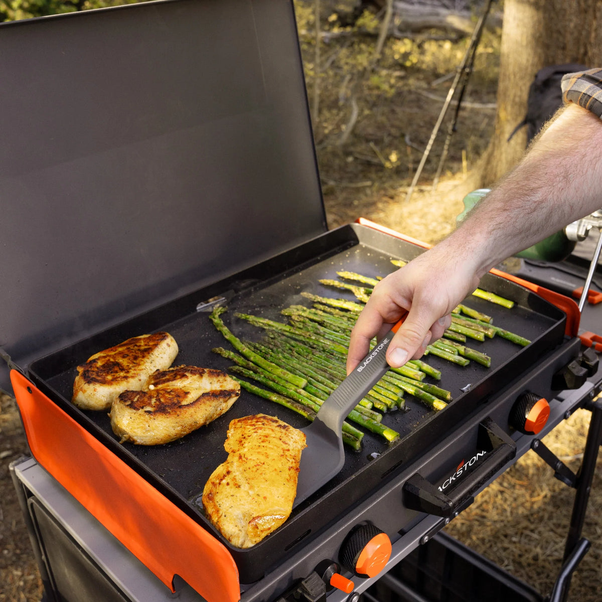 2-Burner Propane Camping Griddle with Hood and Handle N722754