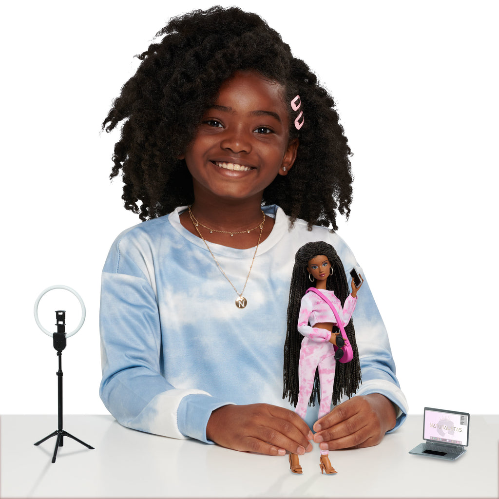 11.5-inch Fashion Doll with 4B Textured Hair, Medium Brown Skin Tone J4678