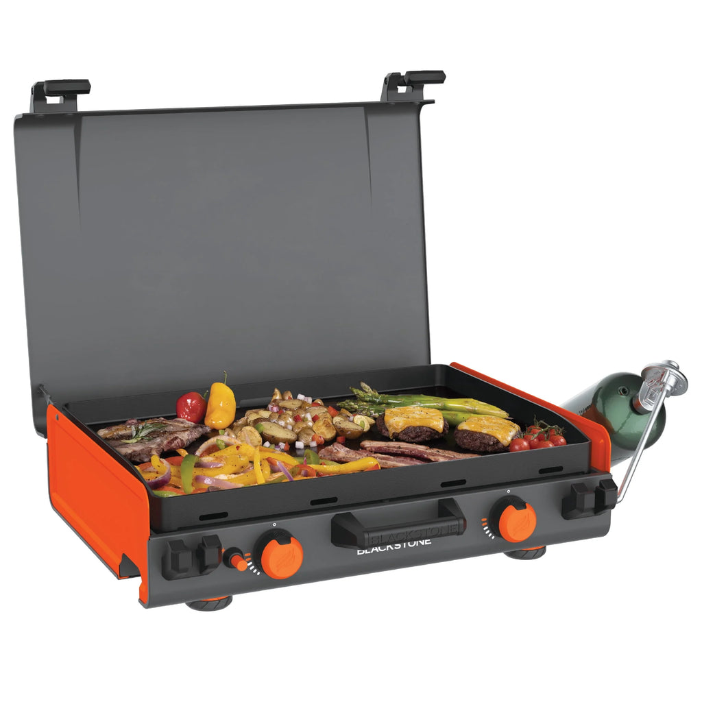 2-Burner Propane Camping Griddle with Hood and Handle N722754