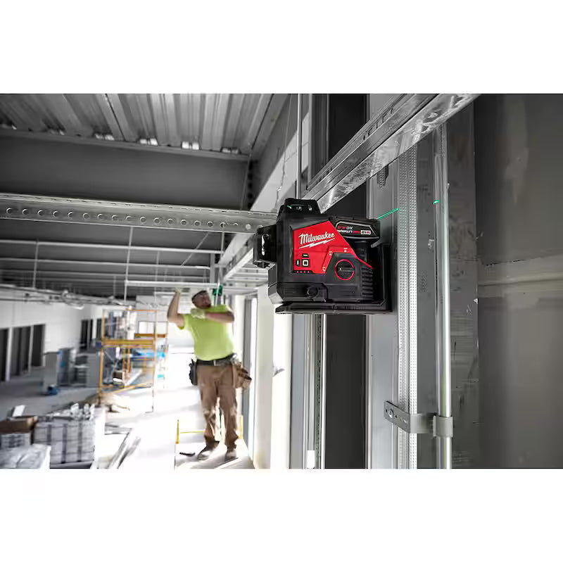 12-Volt Cordless Green 3-Plane Laser Level Kit with Laser Distance Meter T853