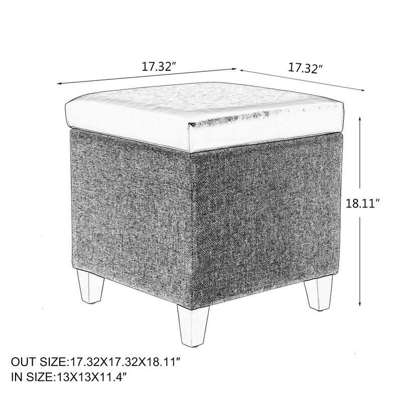 Storage Ottoman Footstool (Brown/Tan) G48965