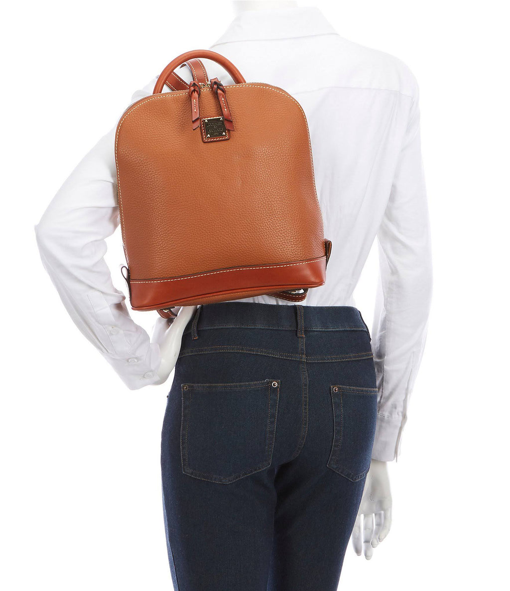 Caramel Pebble Zip Backpack C6548