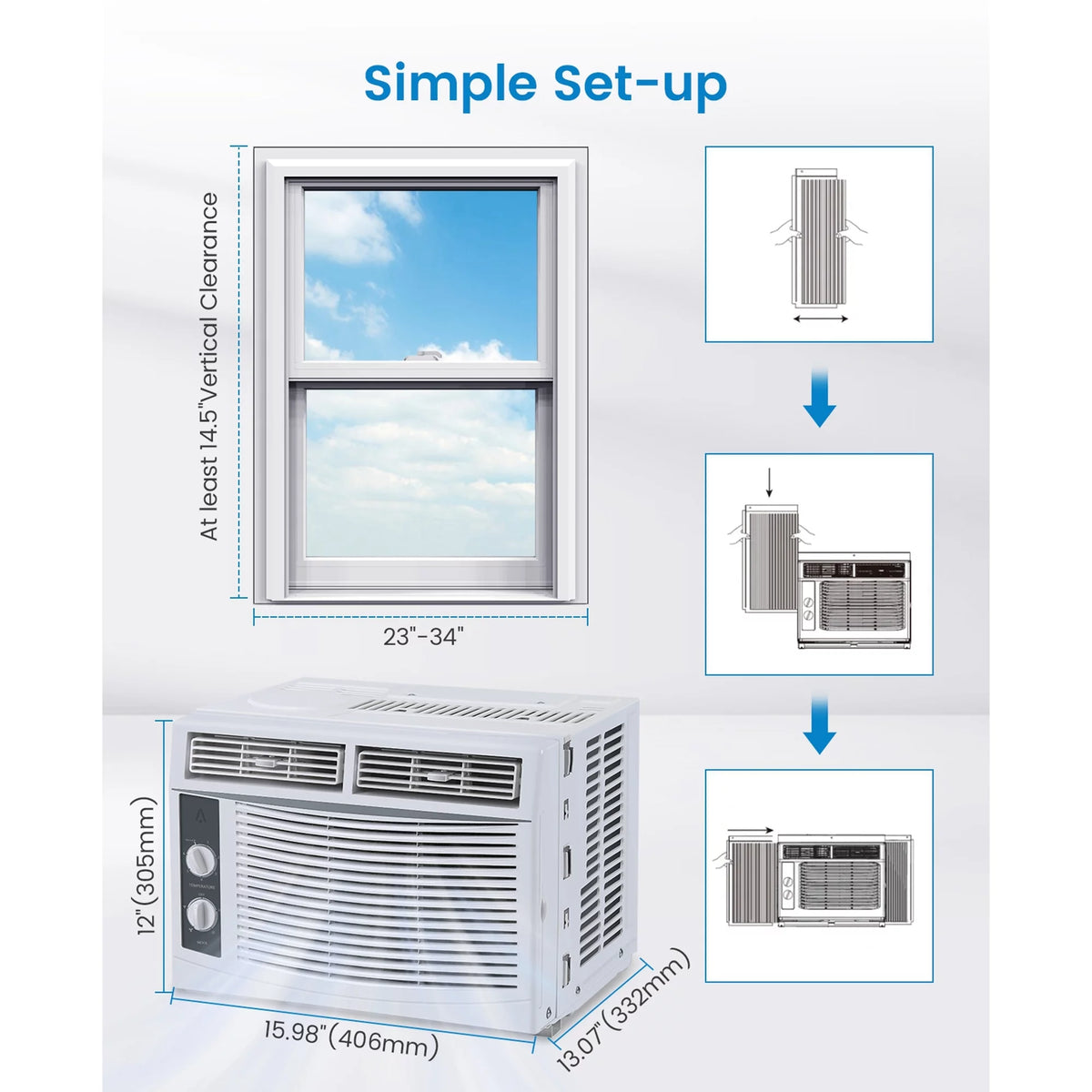 115V Window-Mounted Air Conditioner 6,000 BTU with Remote Control O20126