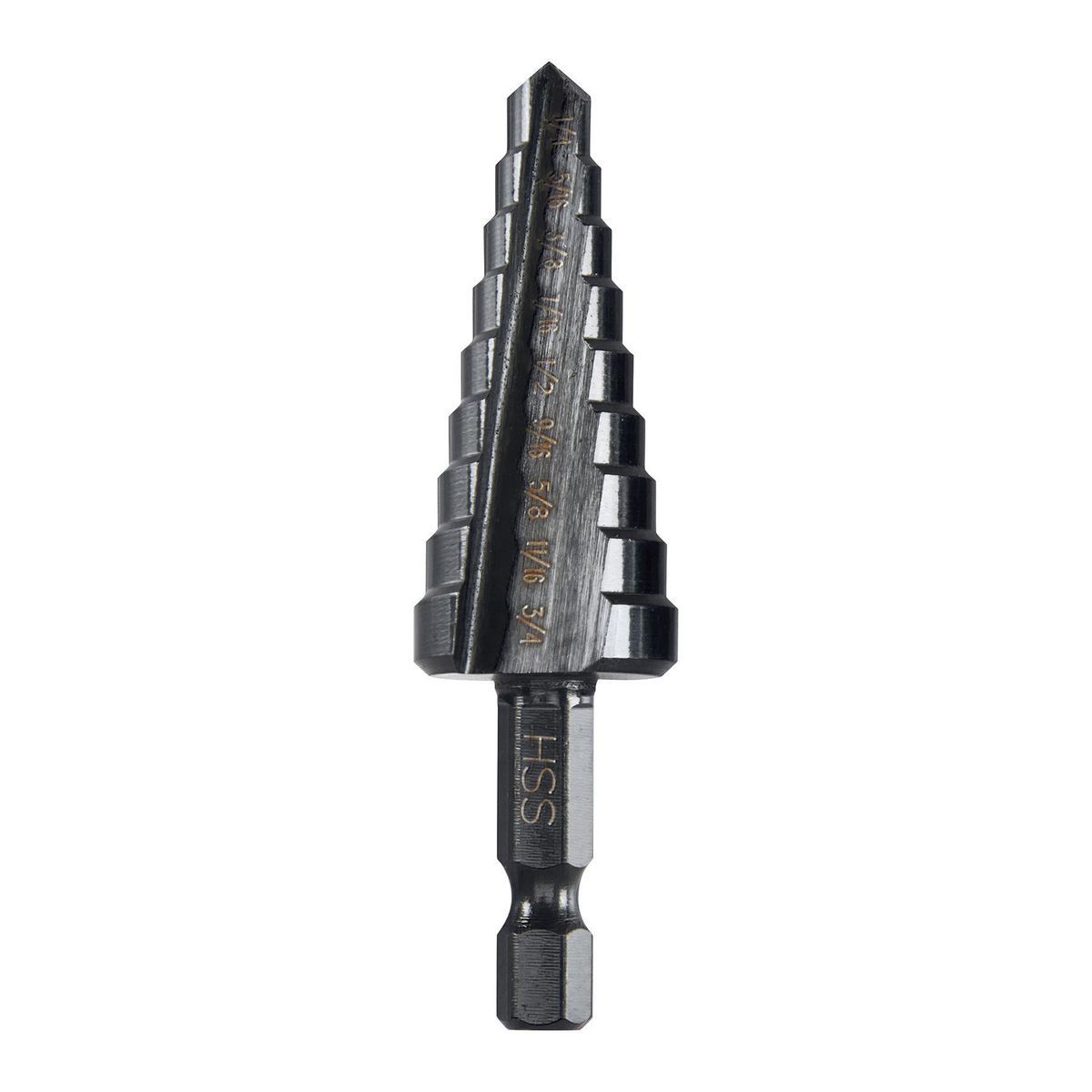 1/4 in. to 3/4 in. Black Oxide Step Drill Bit U6495