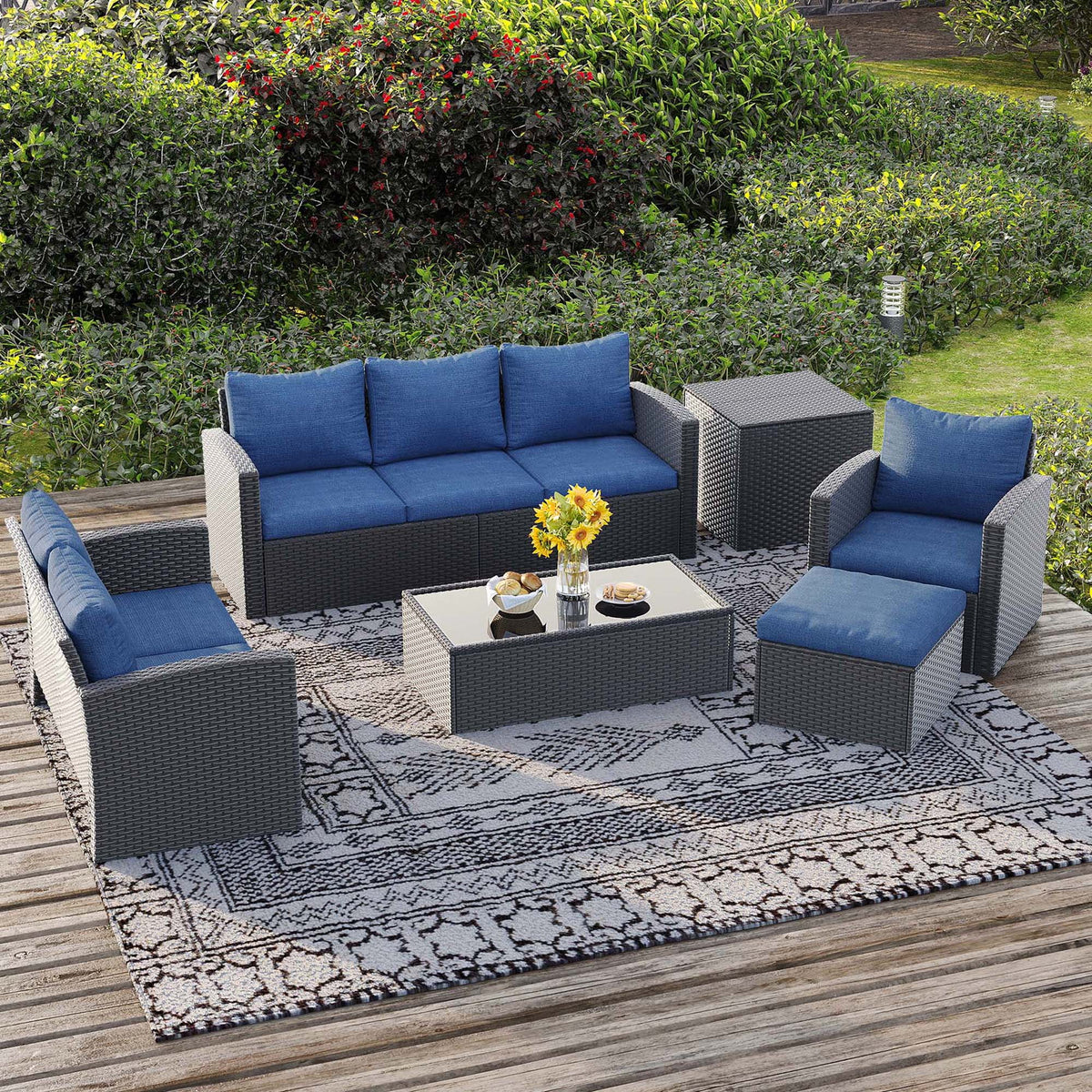 10 Pieces All Weather PE Wicker Rattan Outdoor Sectional Sofa P12163