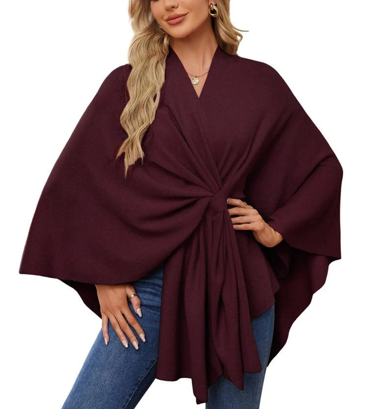 Shawl Wraps Open Front Poncho Sweater A392