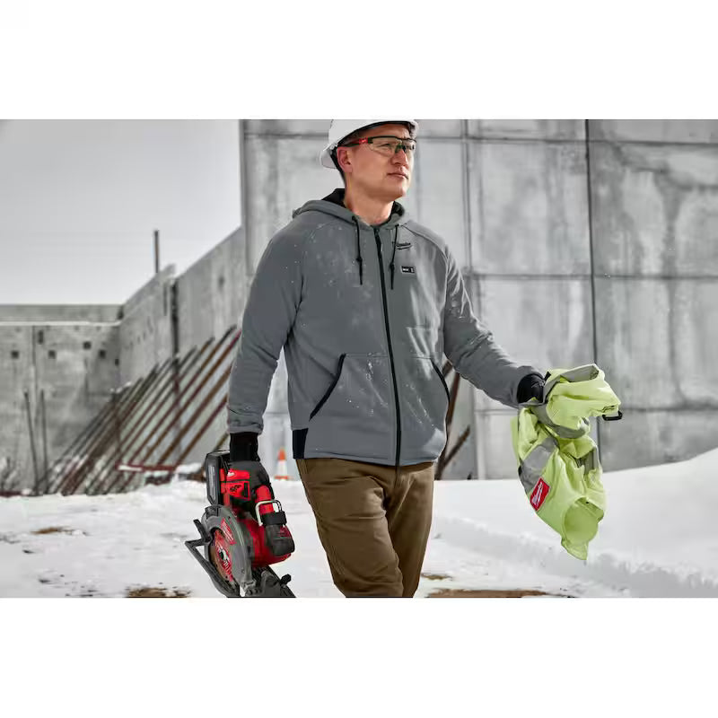 12-Volt Cordless Gray Heated Jacket Hoodie Kit I336