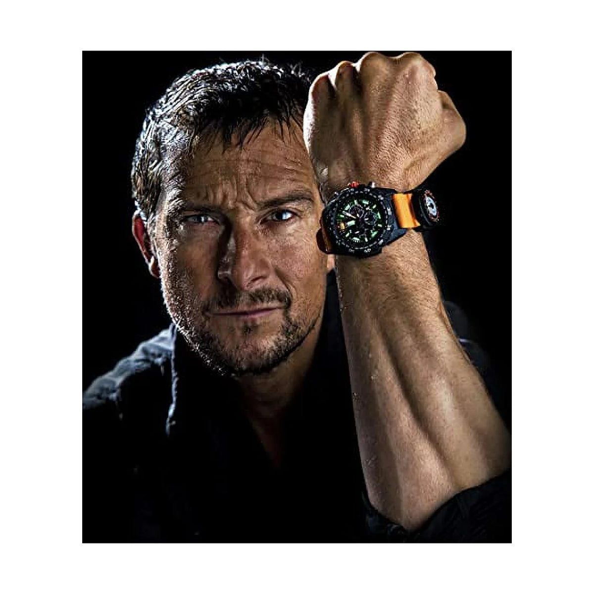 Black Orange Stainless Steel Swiss Made 45mm Watch M5387