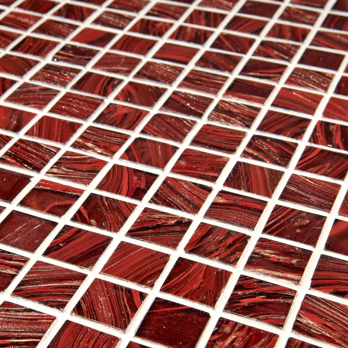 12x12-inch Cuivre Auburn Glass Mosaic Wall Tile, 13.27 sqft. Case Y15796