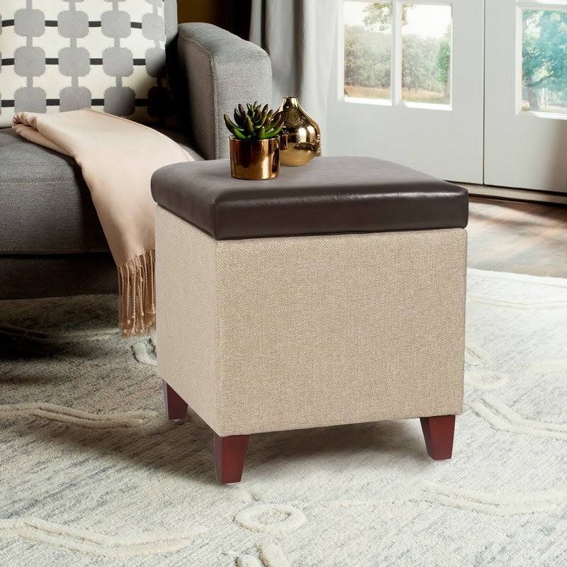 Storage Ottoman Footstool (Brown/Tan) G48965