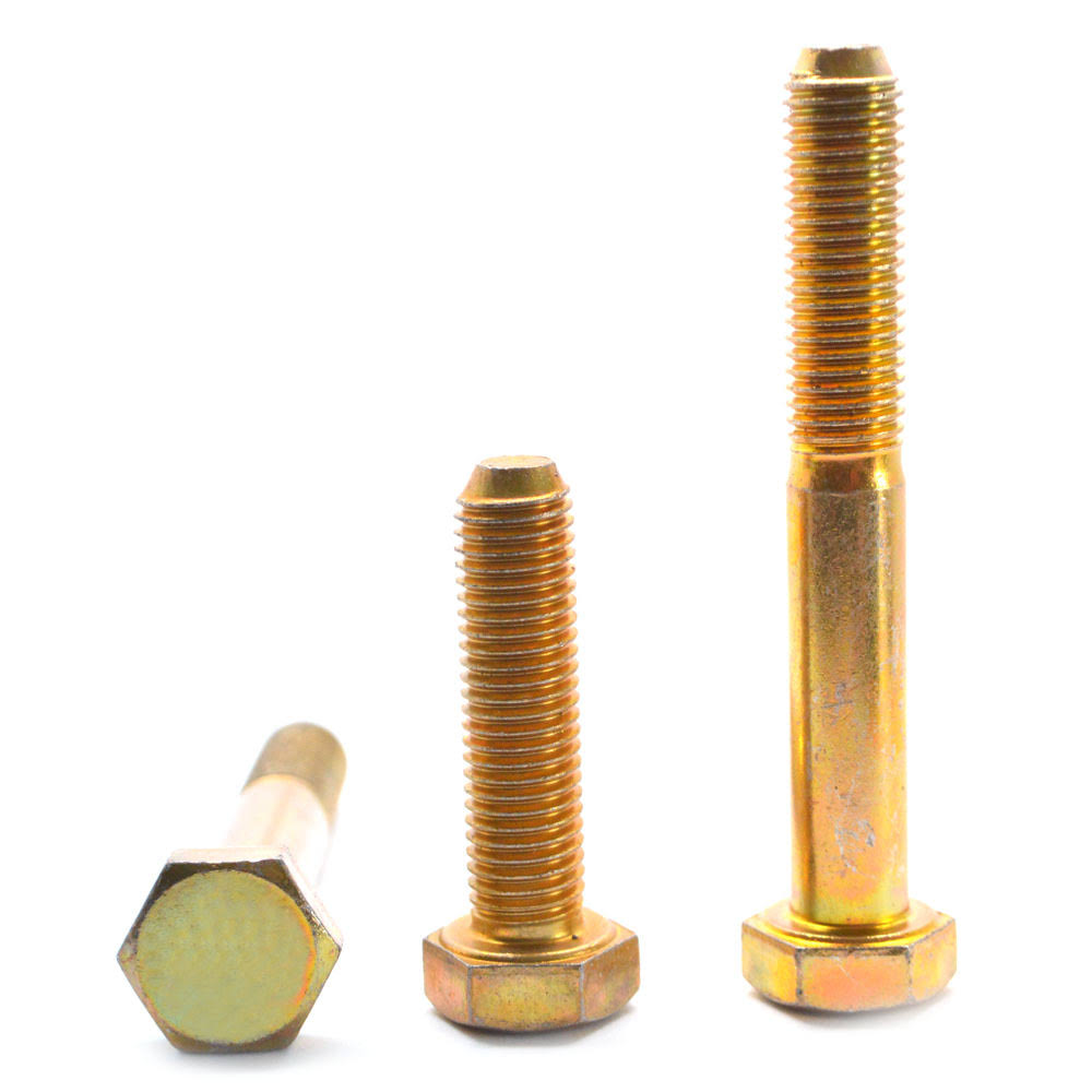 1/2-13 x 4 1/2 Coarse Thread Grade 5 Hex Cap Screw - Medium Carbon Steel Yellow Cadmium Plated Q6791