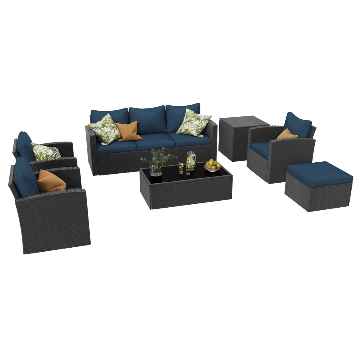 10 Pieces All Weather PE Wicker Rattan Outdoor Sectional Sofa P12163