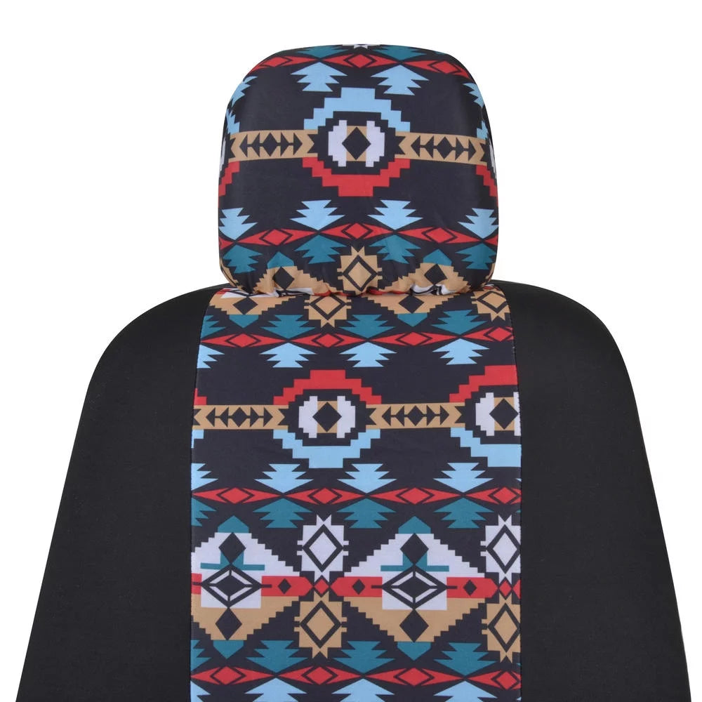 Two Tone Pattern Car Seat Covers Polyester U1731
