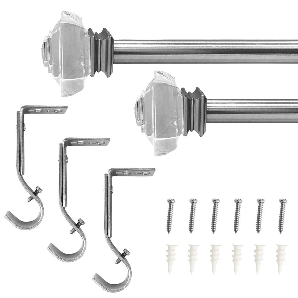 1" Curtain Rod Set Brushed Nickel 72"-144" C606208
