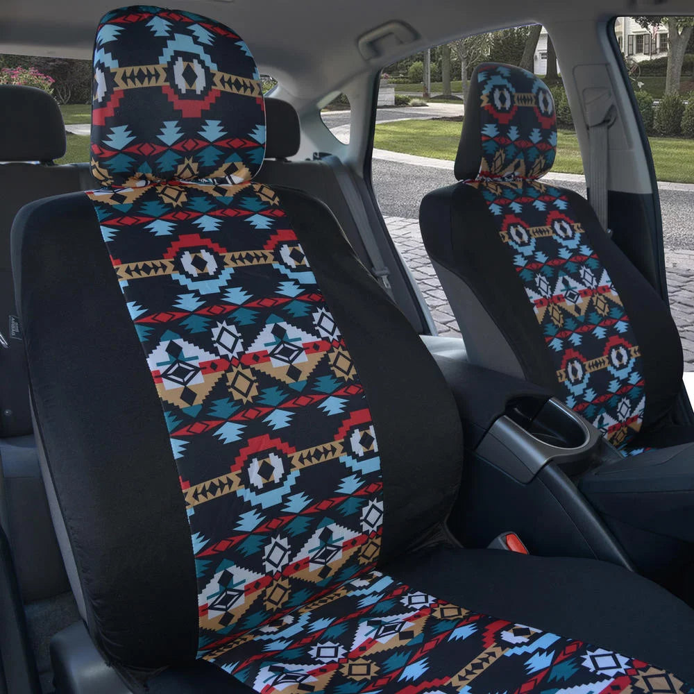 Two Tone Pattern Car Seat Covers Polyester U1731