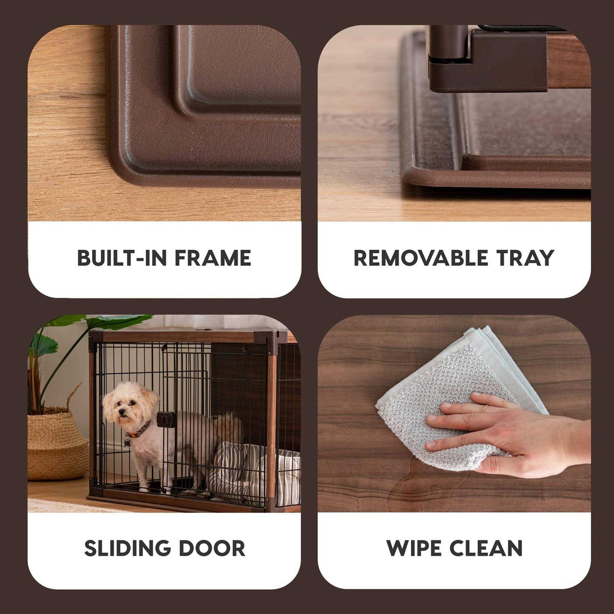 Wooden Enclosed Pet Crate H721