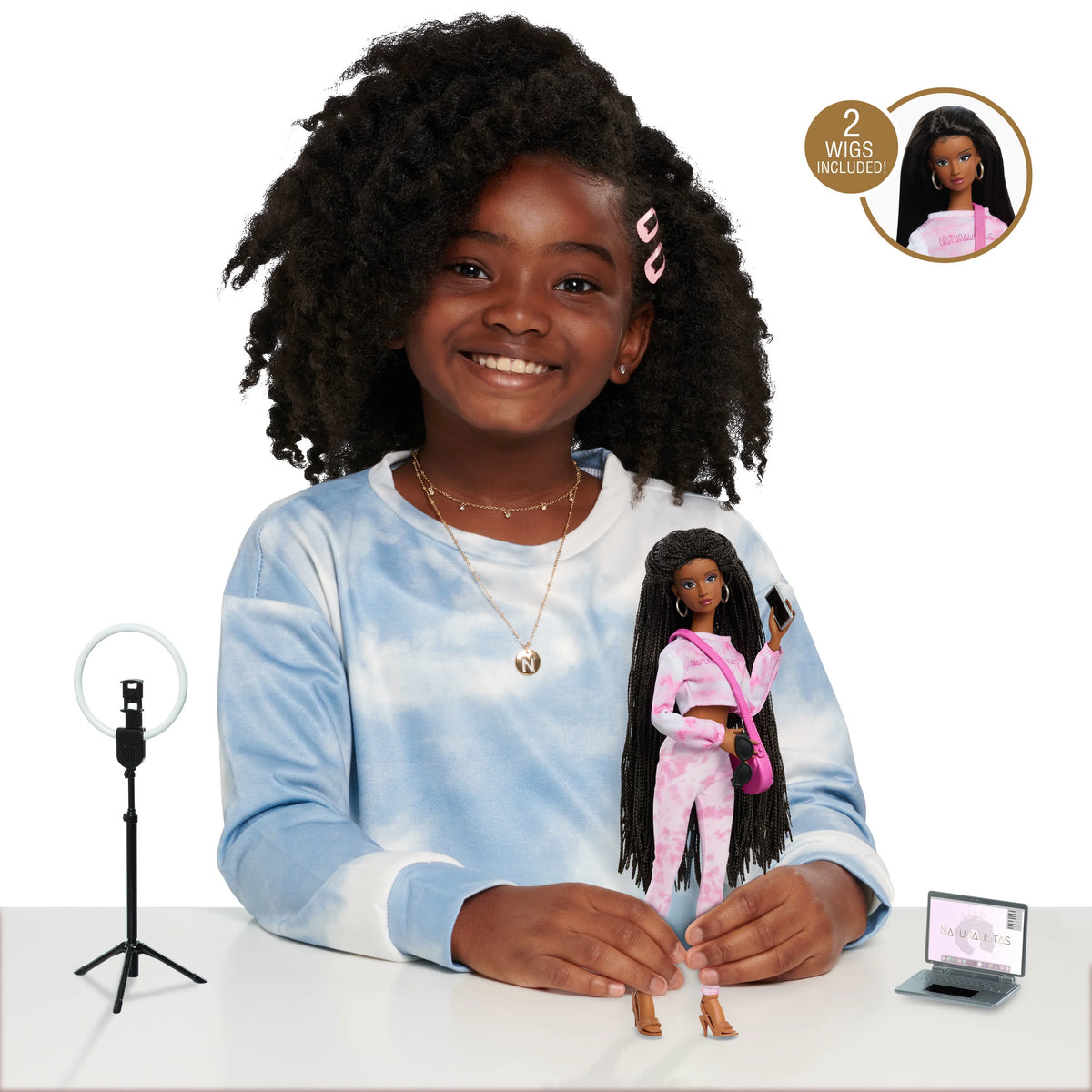 11.5-inch Fashion Doll with 4B Textured Hair, Medium Brown Skin Tone J4678