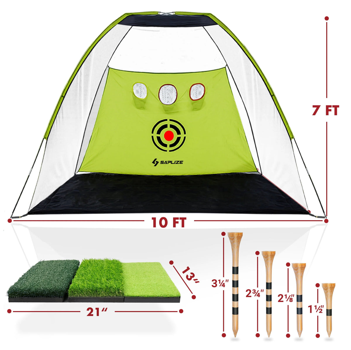 10 x 7 ft Golf Practice Net with Golf Mat, Tees and Balls H247201