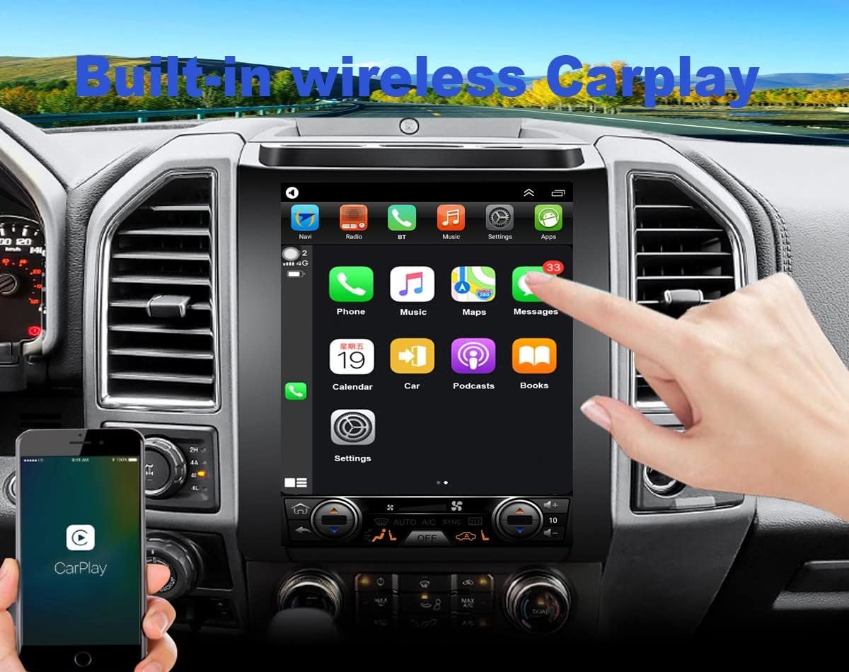 12.1inch Touch Screen Car Stereo Navigation with Wireless Carplay O786