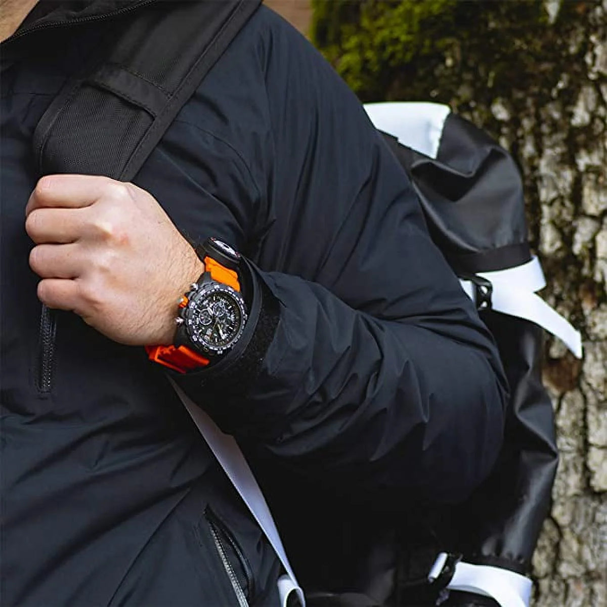 Black Orange Stainless Steel Swiss Made 45mm Watch M5387