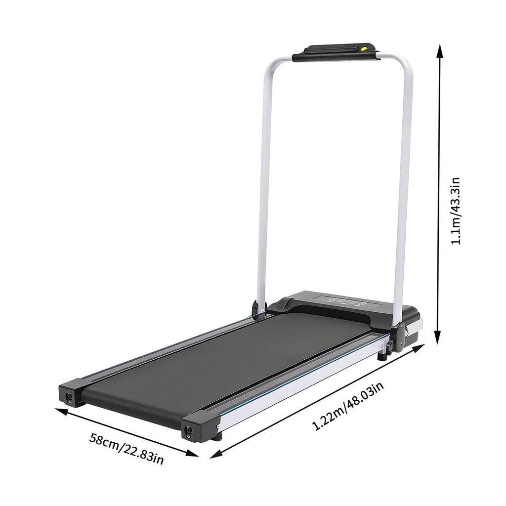 2 In 1 Electric Treadmill Walking Pad with Remote Black D474578