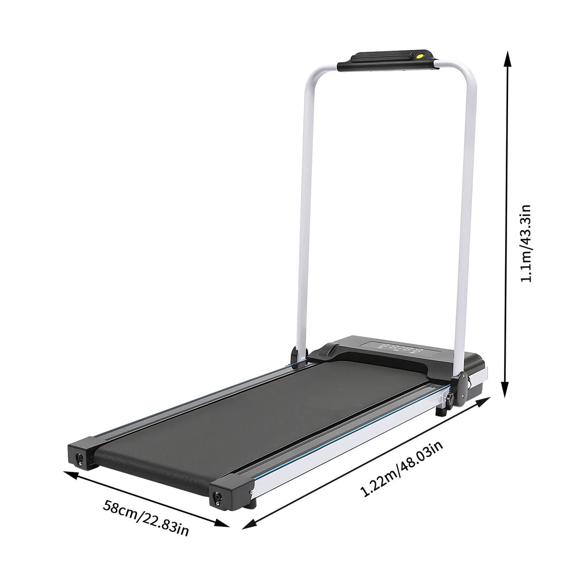 2 In 1 Electric Treadmill Walking Pad with Remote Black D474578