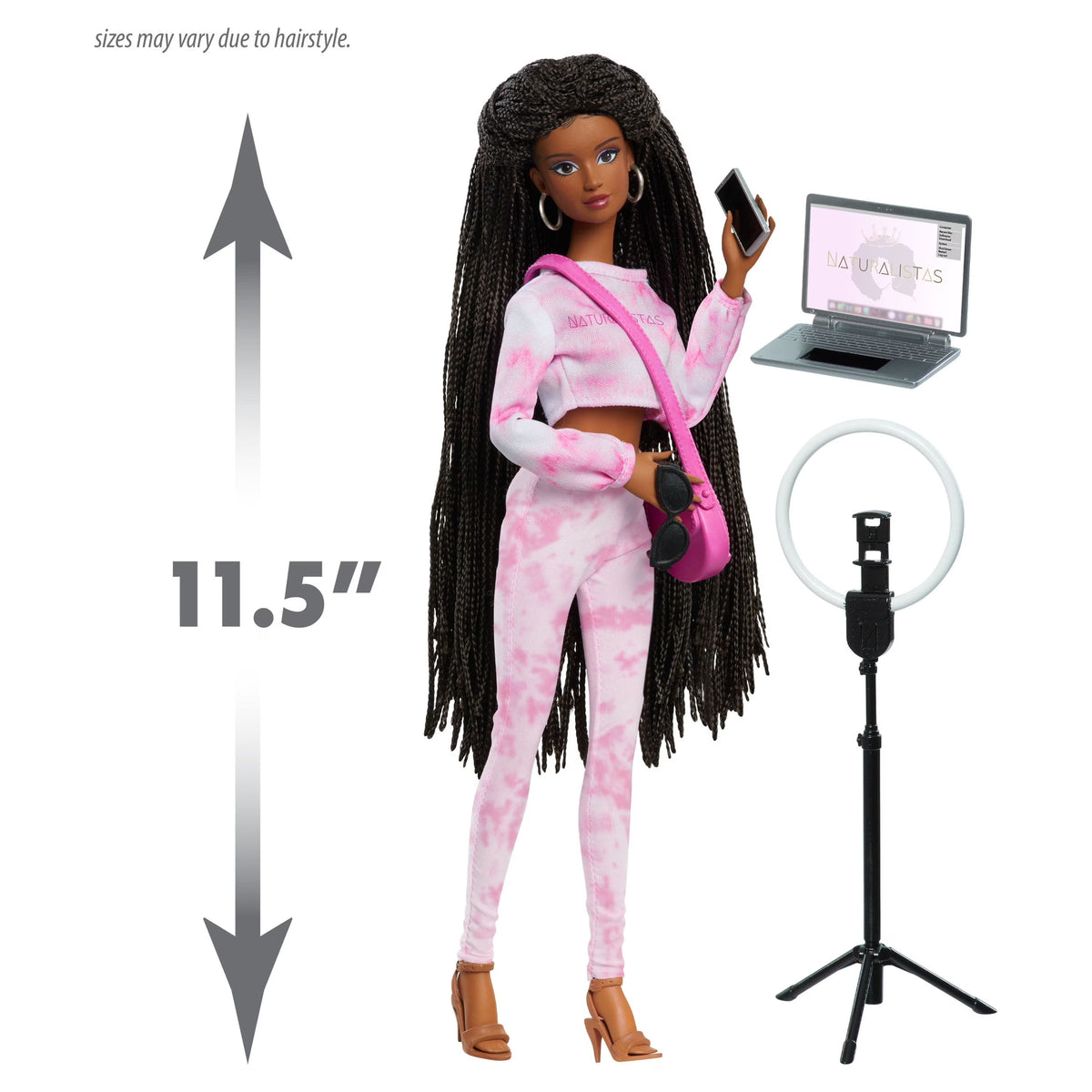 11.5-inch Fashion Doll with 4B Textured Hair, Medium Brown Skin Tone J4678