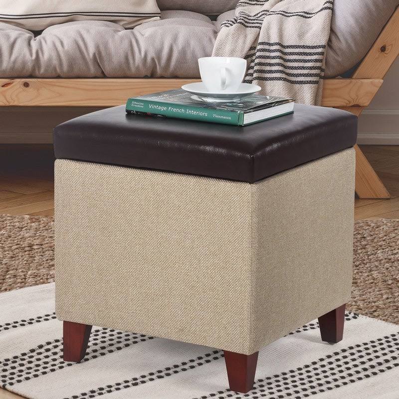 Storage Ottoman Footstool (Brown/Tan) G48965